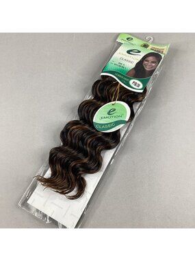 14" Ripple Deep Wave #P1B/30 Black Brown Blended Hair Extensions Track Emotion